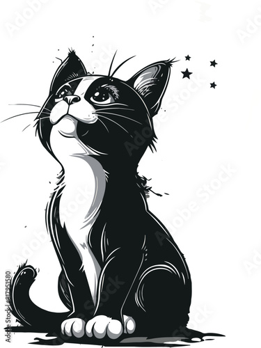 gatto che guarda la luna 03