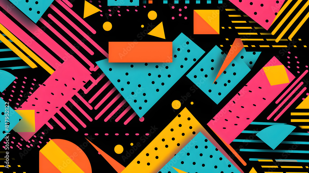 retro style 80's geometric design vector pattern geometric shapes design poster background retro style 80's geometric design vector pattern geometric shapes design poster background