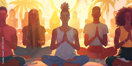 Sunset Meditation: Collective Tranquility

