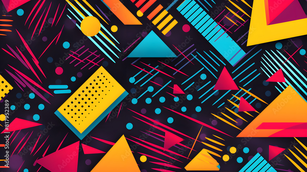 retro style 80's geometric design vector pattern geometric shapes design poster background retro style 80's geometric design vector pattern geometric shapes design poster background