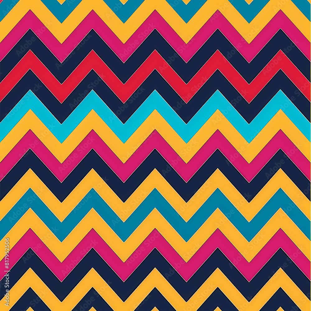 Chevron, Zig-Zag Tileable seamless pattern with bright colors Chevron, Zig-Zag Tileable seamless pattern with bright colors