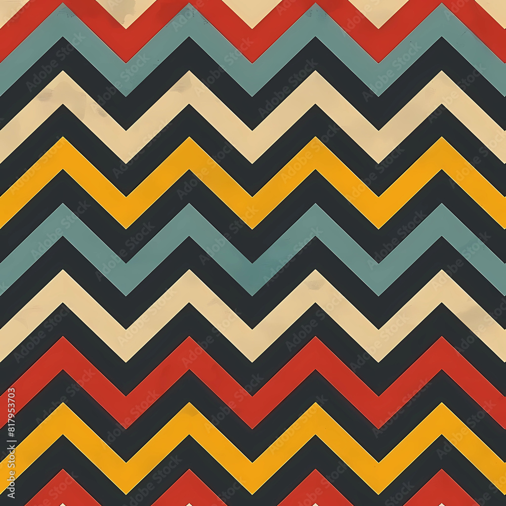 Chevron, Zig-Zag Tileable seamless pattern with bright colors Chevron, Zig-Zag Tileable seamless pattern with bright colors