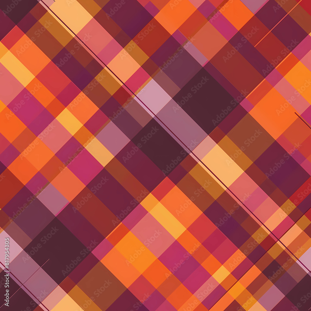 Tileable seamless red, orange and purple plaid pattern Tileable seamless red, orange and purple plaid pattern