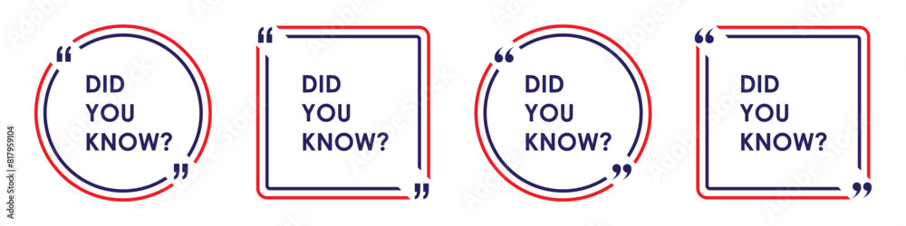 Fototapeta premium Did you know frame template icon, vector illustration