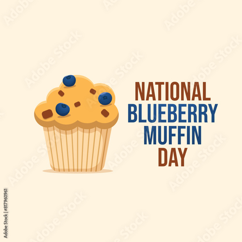 vector graphic of National Blueberry Muffin Day ideal for National Blueberry Muffin Day celebration.