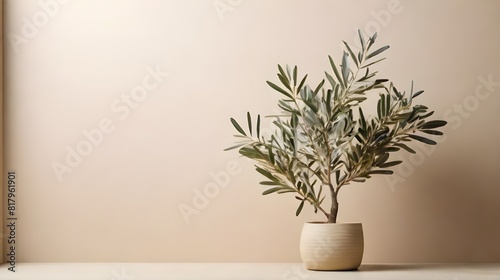 plant in a vase on the table Generative Ai 