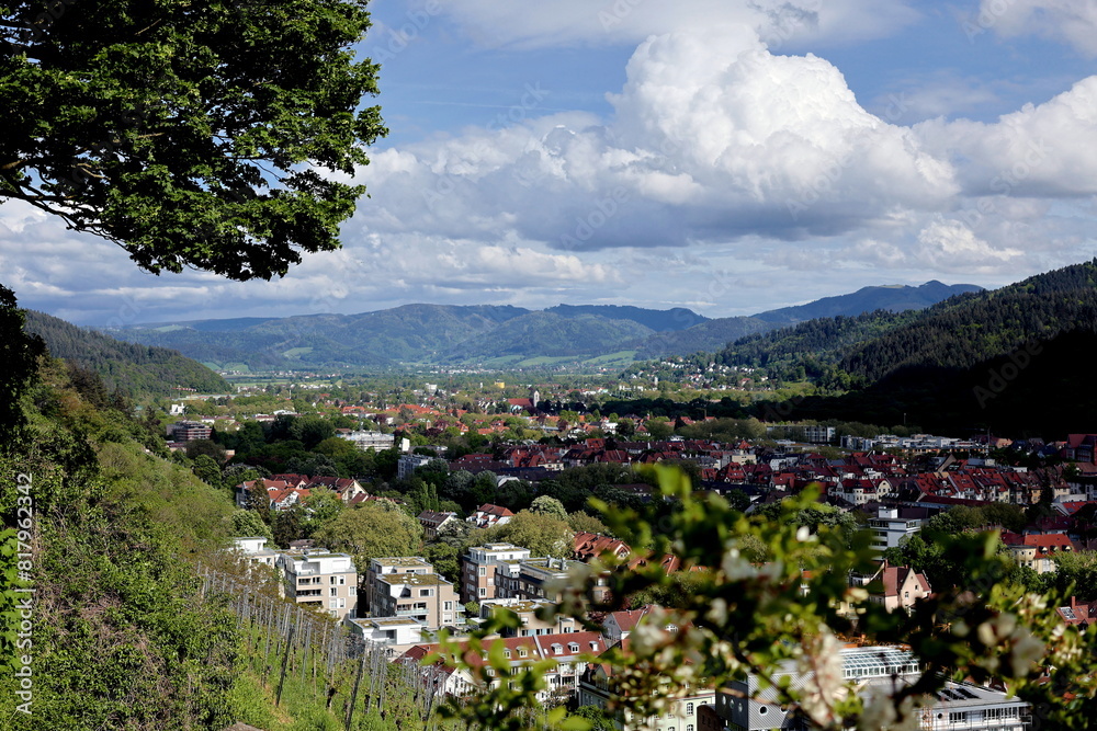 Freiburg-Wiehre und das Dreisamtal im Frühjahr