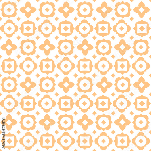 Decorative seamless pattern with ornamental shapes, arabesque background design. Vector 