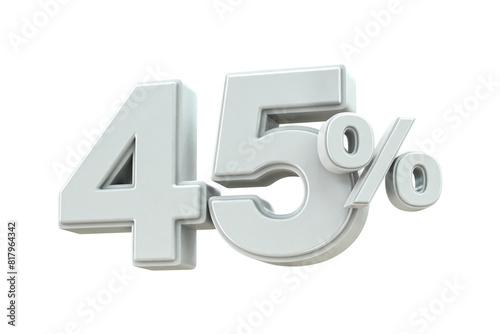 3d sales discount Number 45 percentage price tag for discount sale promotion concept by 3d render