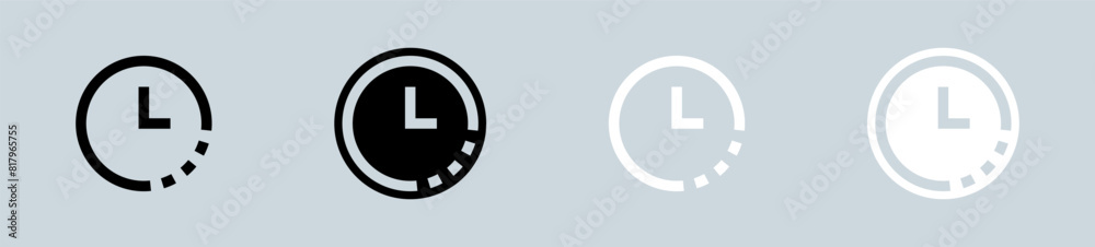 Timer icon set in black and white. Countdown signs vector illustration. Timer icon set in black and white. Countdown signs vector illustration.