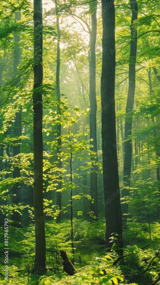 Fototapeta premium Sunlit Forest Landscape