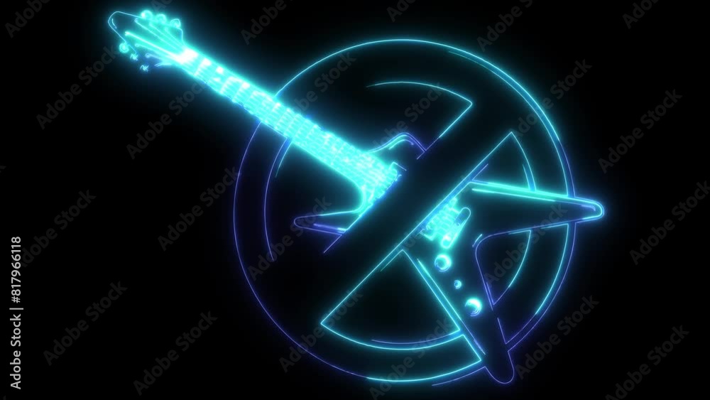 neon animation of Electric guitar neon animation of Electric guitar