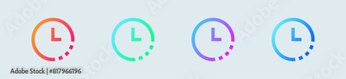 Timer line icon in gradient colors. Countdown signs vector illustration.