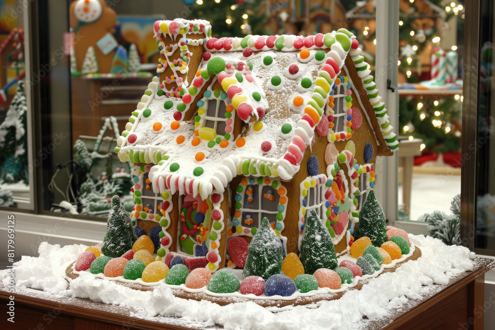 Gingerbread house with candy decor