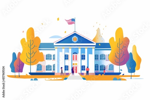 The White House is the official residence and workplace of the President of the United States. It is located at 1600 Pennsylvania Avenue NW in Washington, D.C. photo