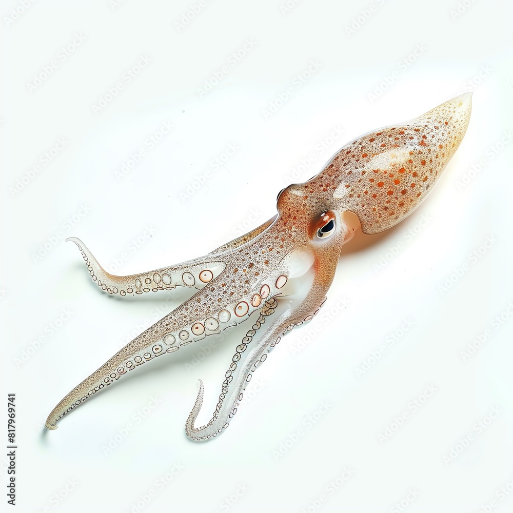 a photo of Squid, isolated on white background. a photo of Squid, isolated on white background.