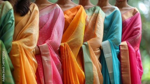 indian saree culture, women in vibrant silk sarees display the diverse indian textile and fashion traditions elegantly during festive gatherings