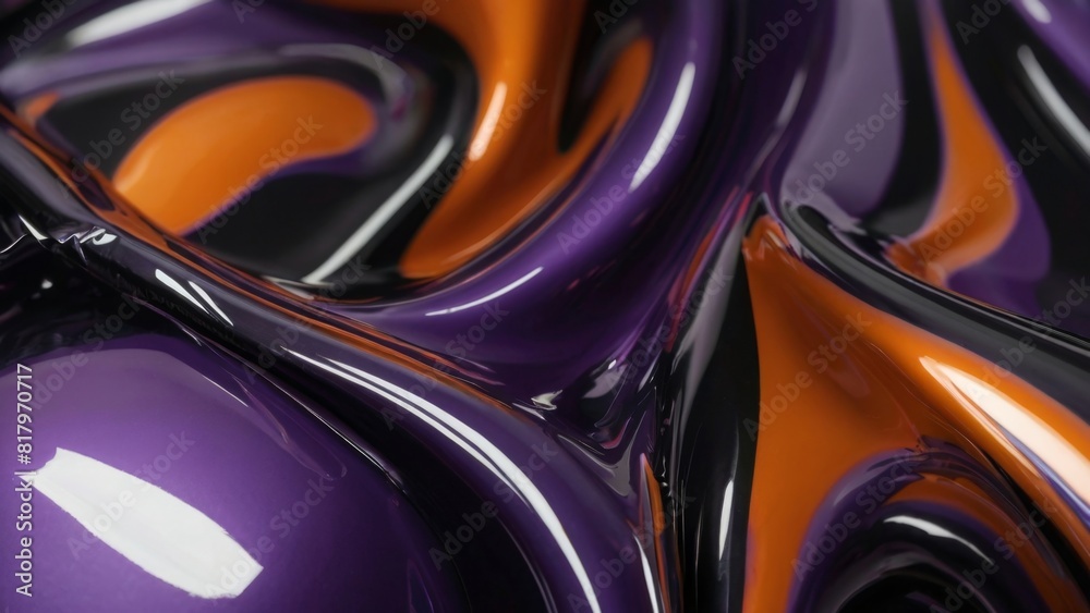 Abstract Swirls of Orange, Purple, Black, and White on a Smooth Surface in Daylight Abstract Swirls of Orange, Purple, Black, and White on a Smooth Surface in Daylight