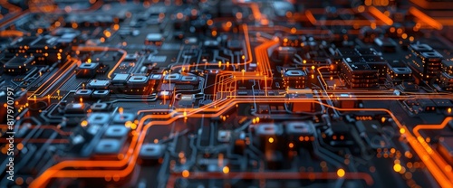 Technology Abstract, Virtual Fractal Circuits, Technology Abstract Background