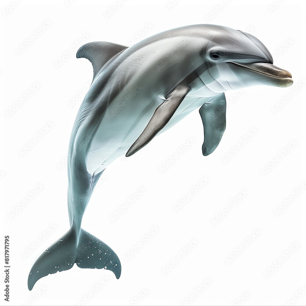 Obraz premium Photo of Dolphin, Isolate on white background