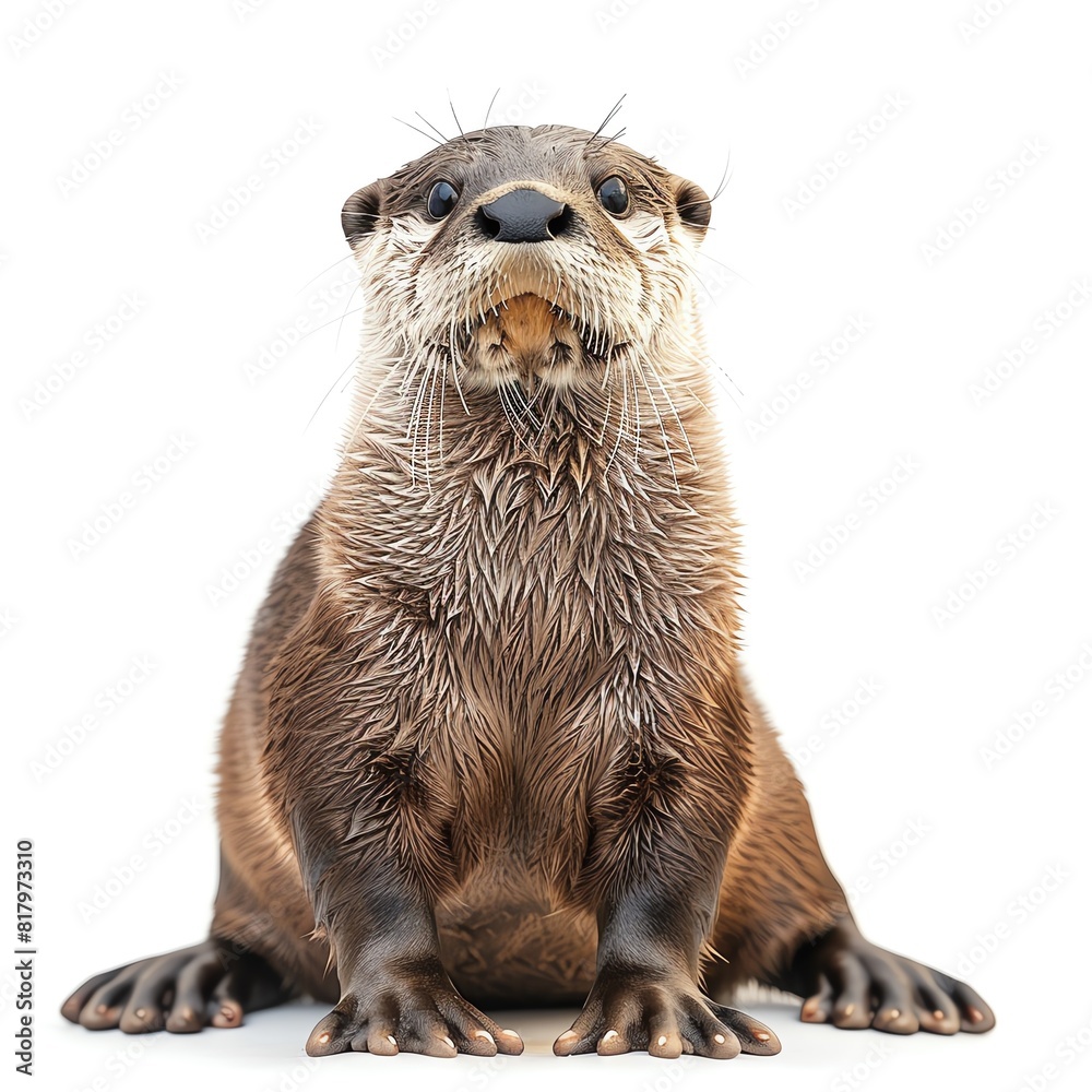 Photo of Otter, Isolate on white background Photo of Otter, Isolate on white background