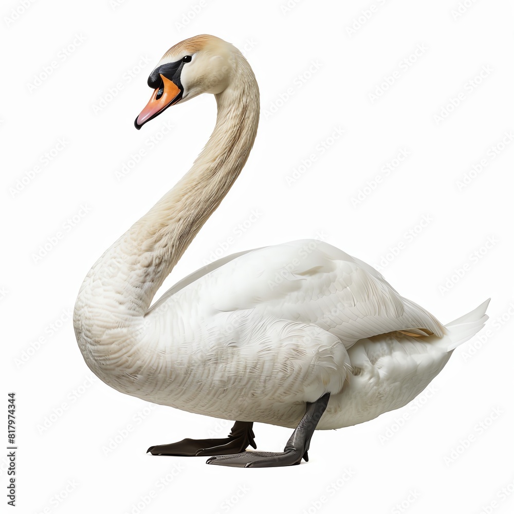 Fototapeta premium Photo of Swan, Isolate on white background