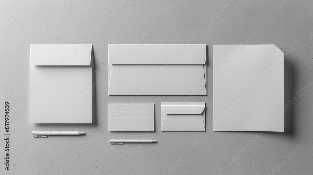 A stationary set mock-up including letterhead, envelope, and business card. mock-up. A stationary set mock-up including letterhead, envelope, and business card. mock-up.