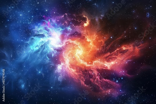 aweinspiring cosmic nebula and swirling galaxies in deep space conceptual art