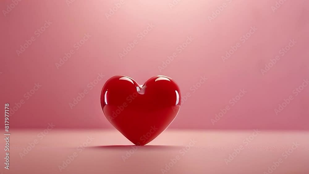 Red moving hearts or moving cinematic love on beautiful background for content creation Red moving hearts or moving cinematic love on beautiful background for content creation