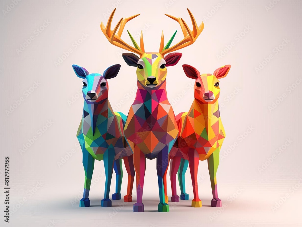 Fototapeta premium Animal signals flat design front view wildlife interaction theme Triadic Color Scheme