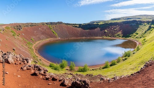 kerid kerie volcanic crater lake located in the grimsnes area in south iceland photo