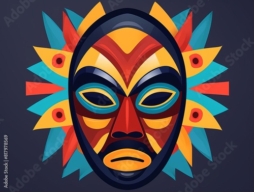 Pattern masks flat design front view ceremonial facewear theme animation Tetradic color scheme