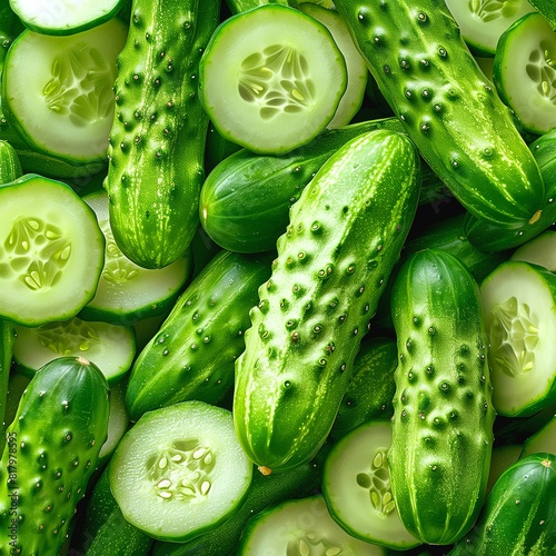 background with vegetables and cucumbers