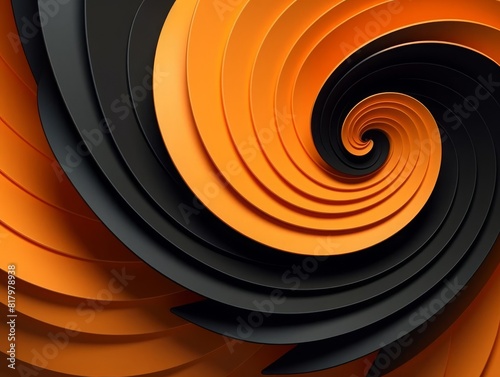 Spiral mandala flat design top view motion theme 3D render Monochromatic Color Scheme photo