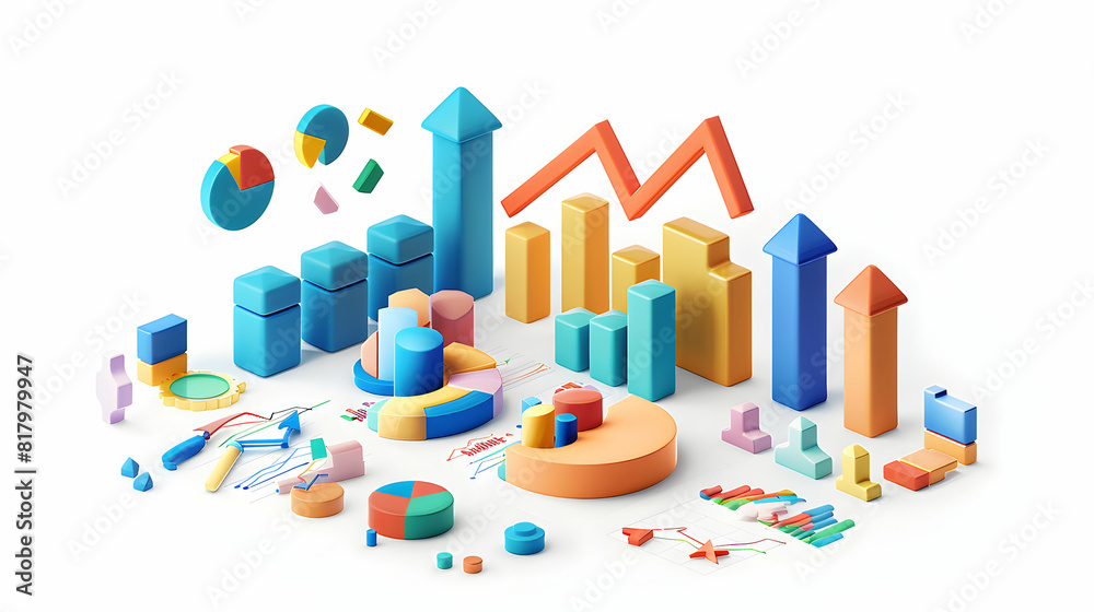 3D Flat Cartoon Style Financial Investment Analysis Chart isolated on White Background Perfect for Finance Investment and Business Growth 3D Flat Cartoon Style Financial Investment Analysis Chart isolated on White Background Perfect for Finance Investment and Business Growth