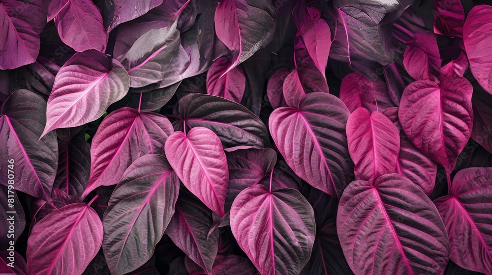 pink and dark leafs pattern, background, wallpaper
