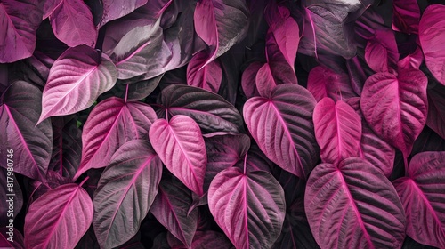 pink and dark leafs pattern, background, wallpaper