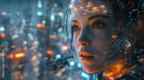 Wallpaper Mural illustration of a future world with artificial intelligence and new technologies Torontodigital.ca