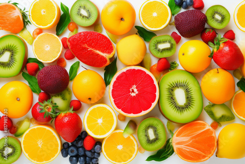 Various fresh fruits. Healthy organic food.