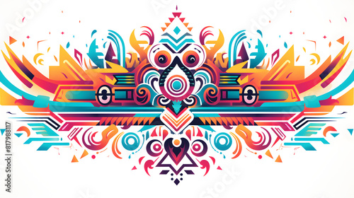 colorful aztec design vector pattern geometric shapes poster background