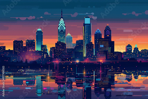 Philadelphia city vector skyline