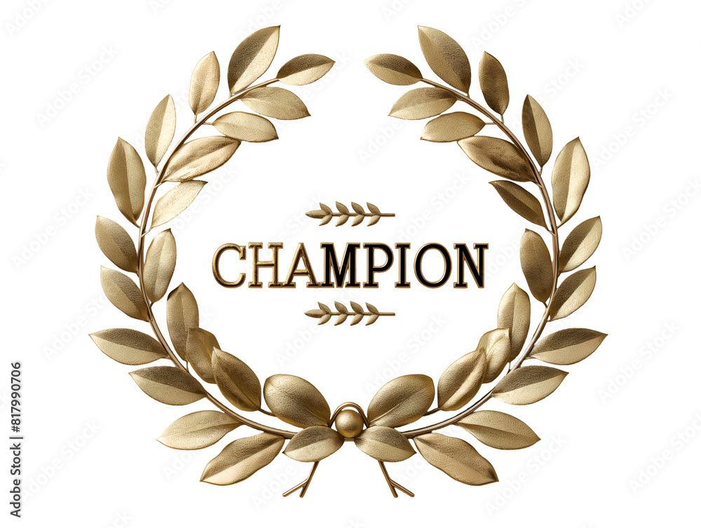 Obraz premium Winner word in golden wreath and 