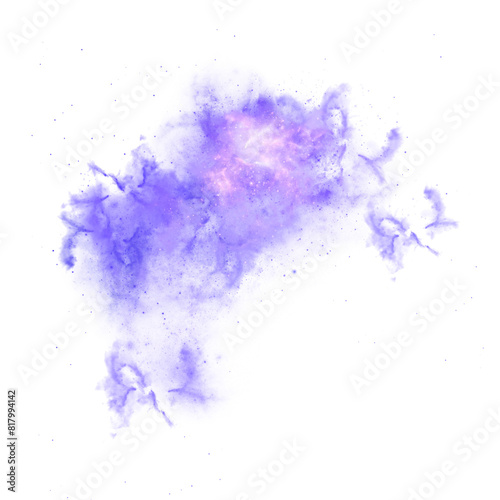 PNG blue watercolor galaxy with stary splash transparent background clipart