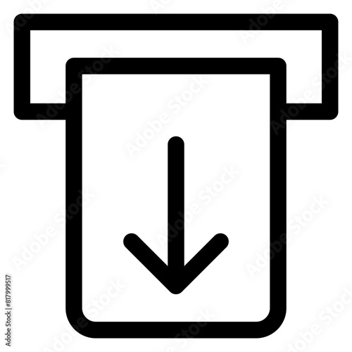 withdrawal line icon isolated on white background