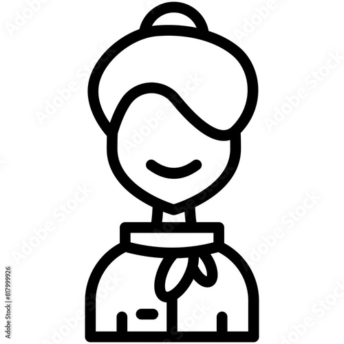 air hostess line icon