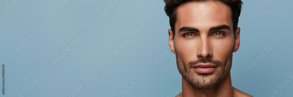Obraz premium Man with perfect facial features and tan skin
