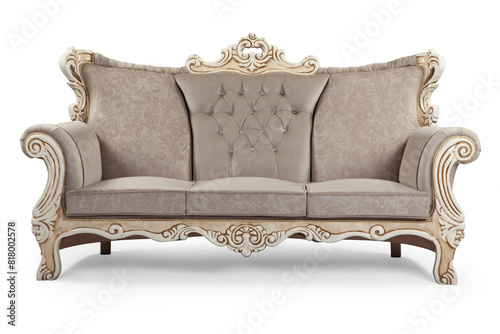 Classic sofa isolated on white background . front view