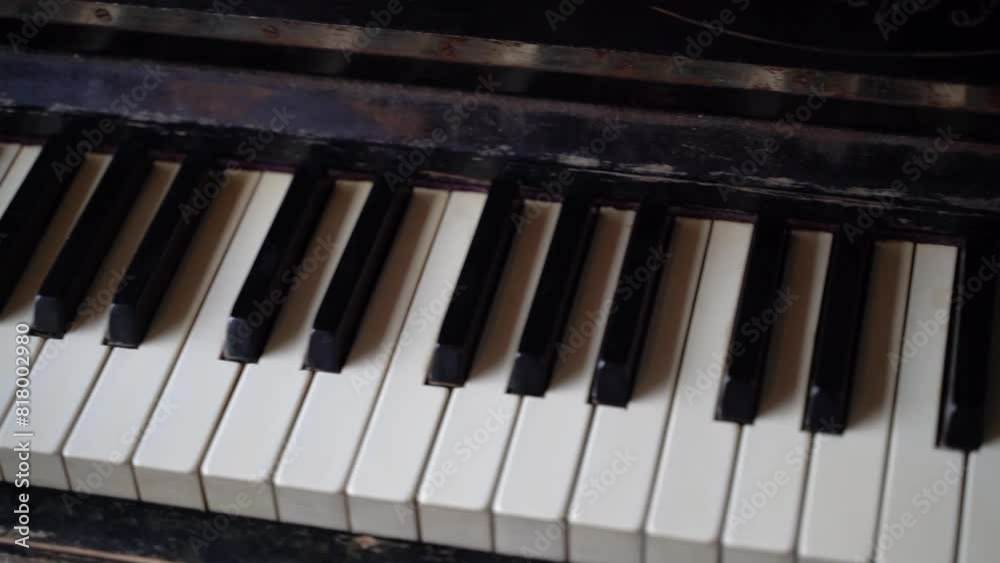 Piano key background. Piano music keyboard in motion Piano key background. Piano music keyboard in motion