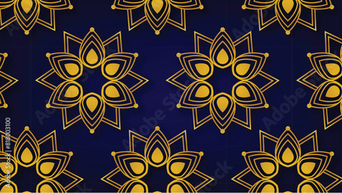 luxury golden mandala background. seamless ethnic pattern. (ID: 818003100)