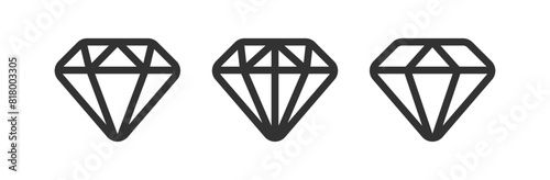 Diamond icon. Gem stone vector. Jewellery crystal. Brilliant shape. Precious crystal.